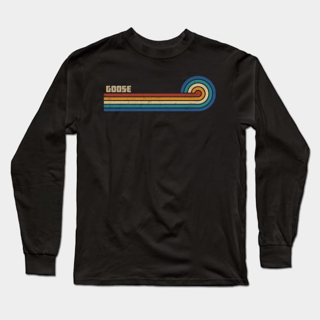 Goose - Retro Sunset Long Sleeve T-Shirt by Arestration